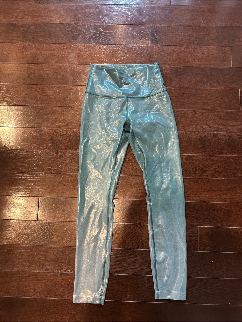 lululemon athletica metallic wunder under ombré  25” Teal High-Rise Leggings